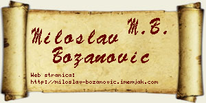 Miloslav Božanović vizit kartica